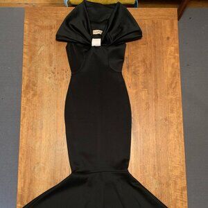 Vintage 1980s Club London Black Mermaid Hem Dress – XS